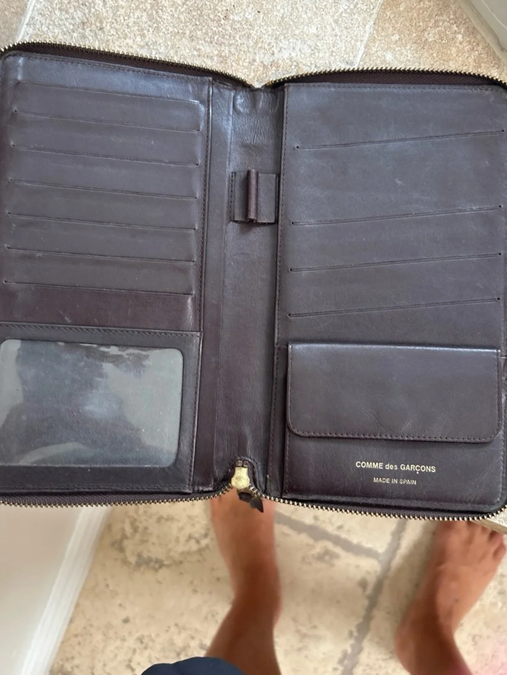 Comme des Garcons brown travel closure